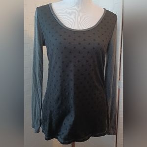 LOFT polka dot sheer overlay T-shirt top SMALL